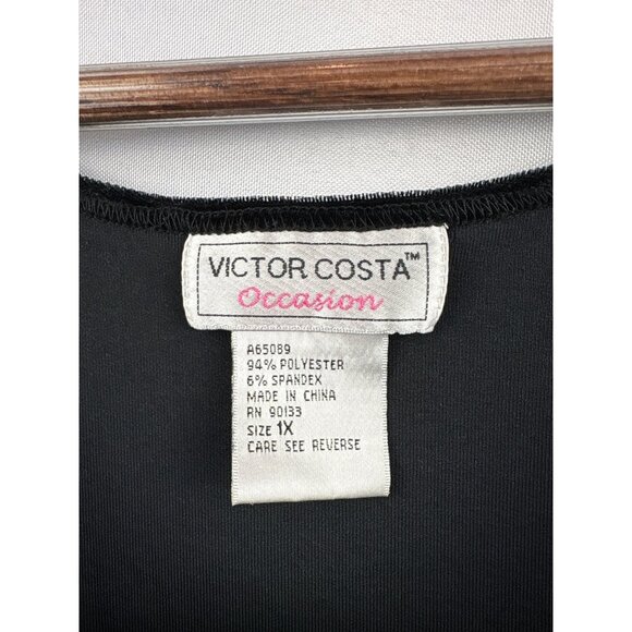 Women’s Victor Costa 1X Black Velvet Sleeveless Blouse - Picture 4 of 4